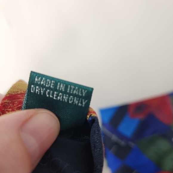 BOLGHERI Vintage Floral Abstract Hawaiian 100% Silk Designer Men's Tie - Picture 9 of 11